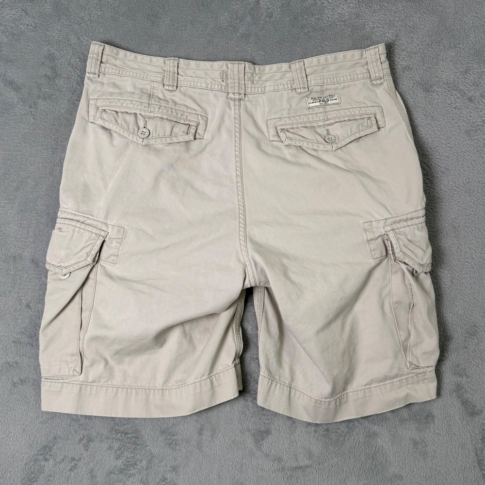 Polo Ralph Lauren Cargo Shorts Mens 38T Khaki Tan Cotton Utility Gorpcore Y2K - Picture 2 of 12